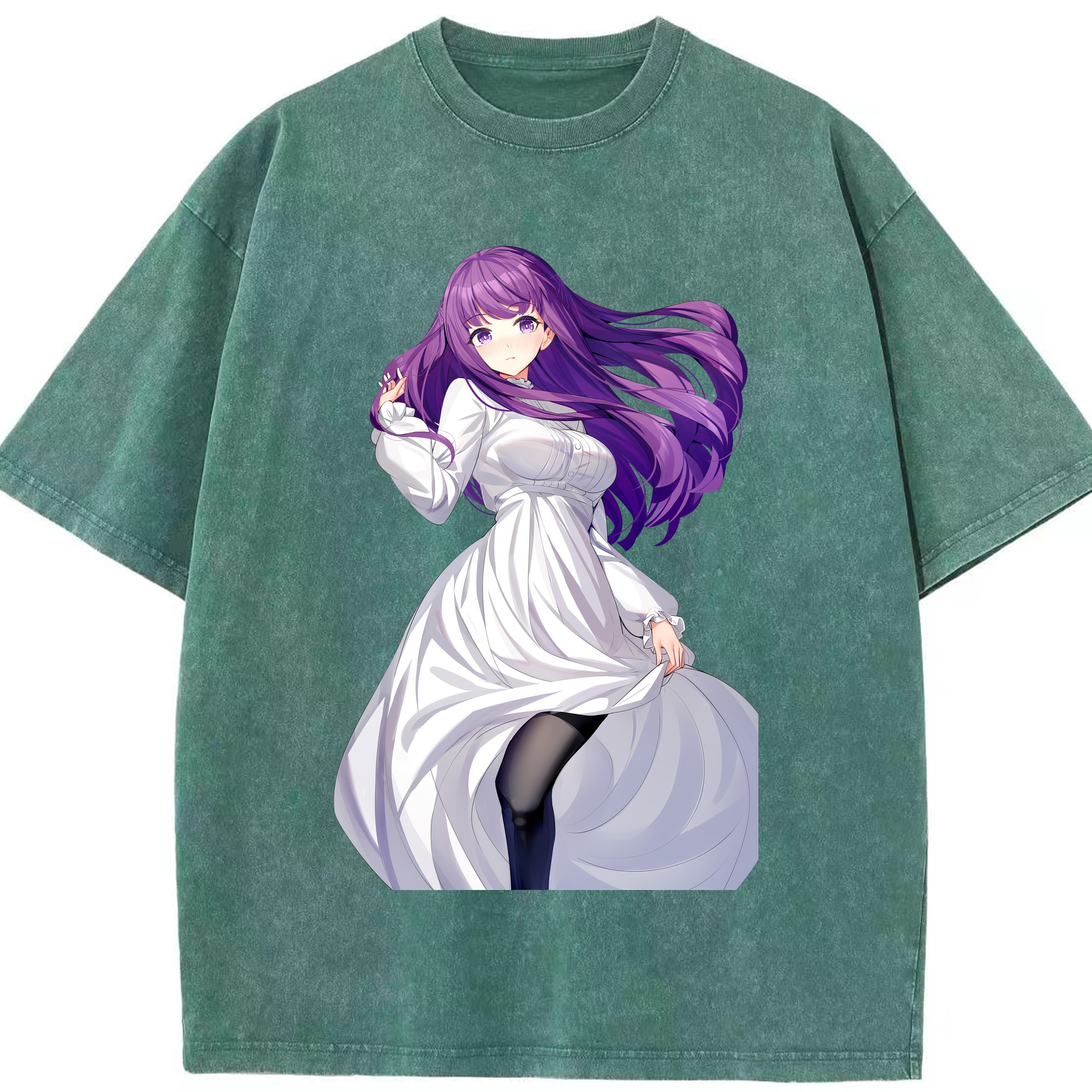 （画像用） 葬送のフリーレン Frieren 綿100% ヴィンテージ風 半袖Tシャツ（フロントプリント）